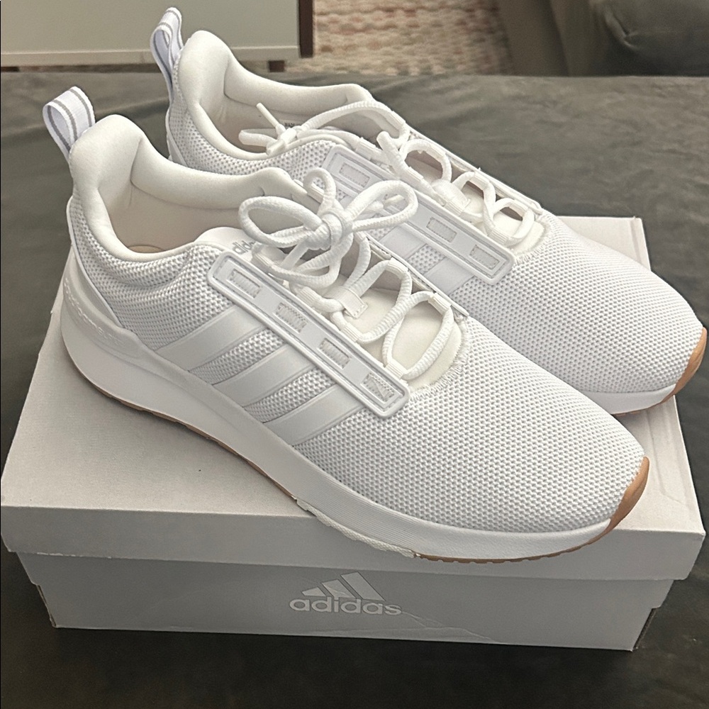 Adidas White Mesh Sneakers
